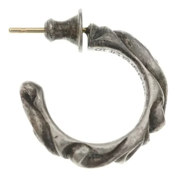 Chrome Hearts Hoop Scrool Scroll Earrings Silver - Picture 4 of 6